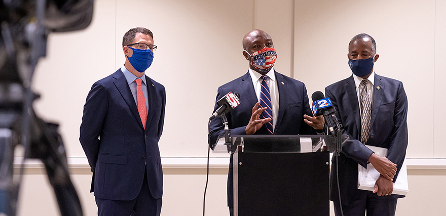 Acting Comptroller of the Currency Brian Brooks joined Senator Tim Scott and Secretary of Housing and Urban Development Ben Carson Acting Comptroller of the Currency Brian Brooks joined Senator Tim Scott and Secretary of Housing and Urban Development Ben Carson