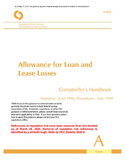 Comptroller's Handbook: Allowance for Loan and Lease Losses Cover Image