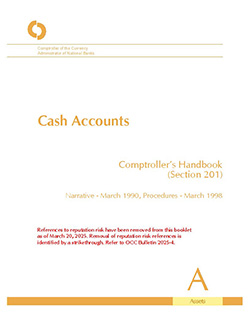 Comptroller's Handbook: Cash Accounts Cover Image