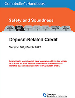 Comptroller's Handbook: Deposit-Related Credit Cover Image