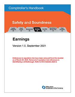 Comptroller's Handbook: Earnings Cover Image