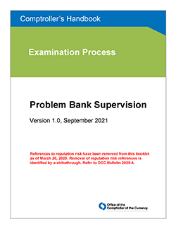 Comptroller's Handbook: Problem Bank Supervision Cover Image