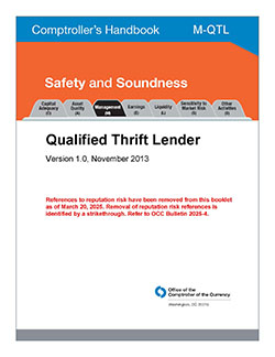 Comptroller's Handbook: Qualified Thrift Lender Cover Image