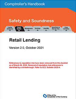 Comptroller's Handbook: Retail Lending Cover Image