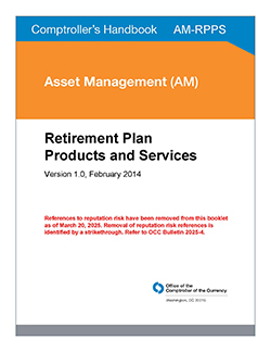 Comptroller's Handbook: Retirement Plan Products and Services Cover Image