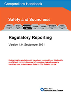 Comptroller's Handbook: Regulatory Reporting Cover Image