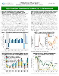 U.S. Economy - COVID-related slowdown in 3Q expected to be temporary